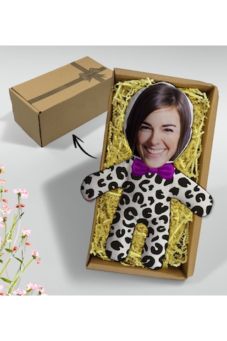 Bk Gift Hediye Kutusunda Kişiye Özel Fotoğraflı Eğlenceli Surat Bebek Yastık-17, Arkadaşa Hediye, Sevgiliye Hediye, Doğum Günü Hediyesi