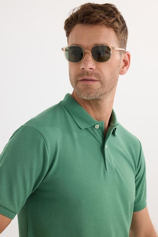Tudors Erkek Slim Fit Dar Kesim Pamuklu Yumuşak Dokulu Serin Tutan Kumaş Düz Pike Yeşil Polo Yaka Tişört-33703 Yeşil