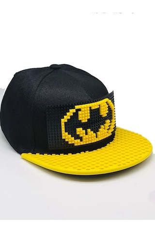 Kutpia Pixel Blok Minecraft -örümcek Adam- Batman-prenses Çocuk Kep Şapka Lego Uyumlu Siperlikli 4 12 Yaş Sarı - Siyah