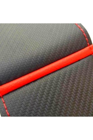 Vw Jetta Alkantra Karbon Direksiyon Kılıfı Dikmeli Kırmızı