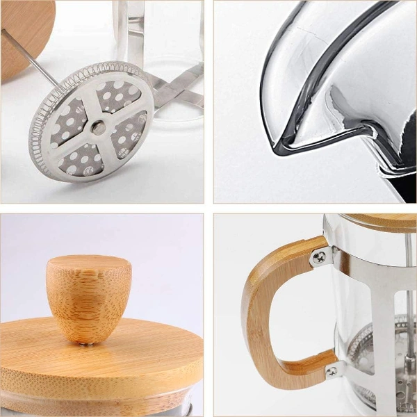 Ahşap Detaylı 350 Ml Cam French Press Diğer