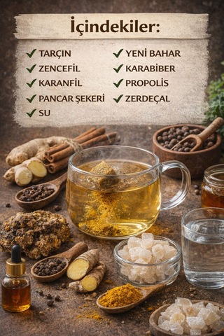 Yörem Afyon Gerçek Propolisli Atom Çayı, Glikozsuz Saf Pancar Şekerli 12 Kat Etkili Bitkisel Küp Çay 150gr.