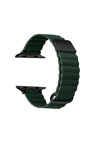 Watch 38mm Uyumlu Krd-78 Pu Deri Kordon Strap Kayış Cppl- Koyu Yeşil