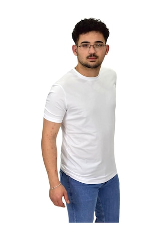 Raymons Erkek Büyük Beden Sıfıryaka Düz Likra Süprem Tişört 4385 Bgl-st04529 Beyaz