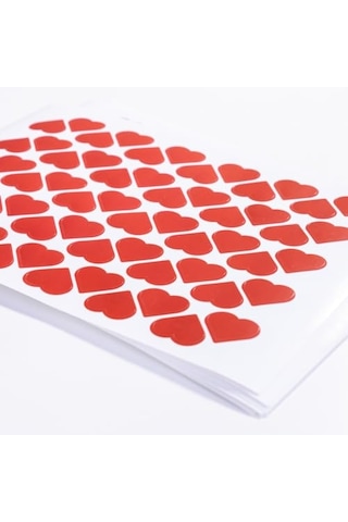 Dikey Şerit Kalpli Sticker Seti, 1200 Adet 1