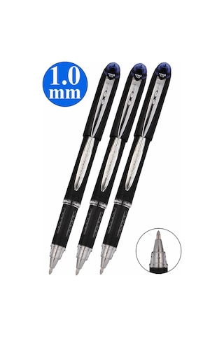 Mavi İmza Kalemi 3 Adet Uniball Jetstream 1.0 Mm Pilot Kalem Sx-210 Hızlı Yazı Kalemi Roller Uçlu Likit Mürekkepli