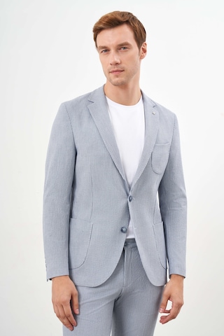 Erkek A. Mavi Poliviskon Trend Çizgili Desen Slim Fit Mono Yaka Takım Elbise 24ys001002311 A. Mavi Çok Renkli