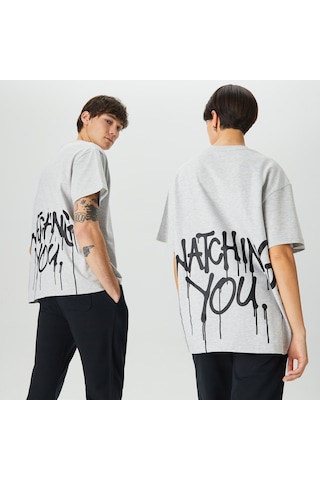 Leo Panda Unisex Gri T-shirt