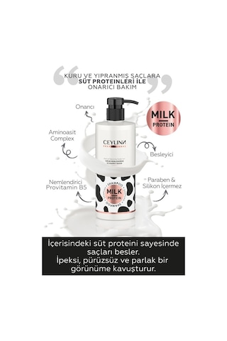 Ceylinn Milk Protein Kuru ve Yıpranmış Saçlar İçin Silikonsuz Şampuan 500 ML