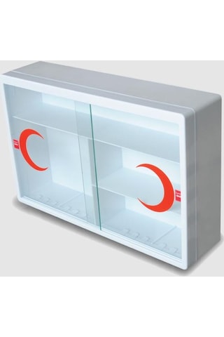 Plastik Ecza Dolabı Lux Beyaz + İlkyardım İçerik Paketi Full Set