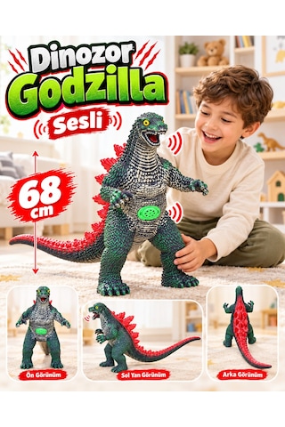 Oyuncak Godzilla Sesli Yumuşak Dinozor Büyük Boy 68 Cm Dev Monster Canavar Oyun Arkadaşı