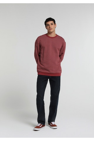 Colin's Colins Relaxed Fit Yuvarlak Yaka Çizgili Erkek Kirmizi Sweatshirt Cl1081814 Q1.v2 Red Kırmızı