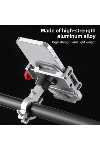 Bengguo Gidon Modeli Ayarlanabilir Alüminyum Bisiklet Telefon Tutucu Siyah