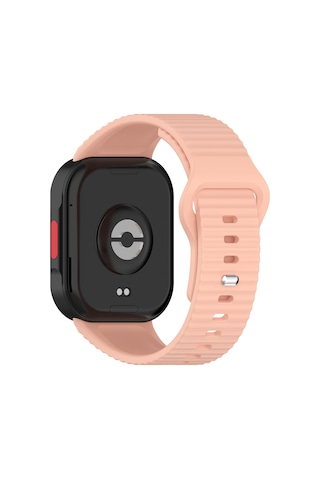 Redmi Watch 6 Silikon Kordon Tırtıklı Suya Dayanıklı Tasarım Pembe