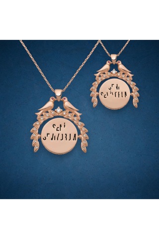 Modahilye 925 Ayar Gümüş Aşk Kumruları Rozegold Seni Seviyorum Tasarım Kolye Rose Gold