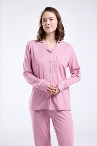 Pierre Cardin Kadın Pembe Gömlek Pijama Pembe