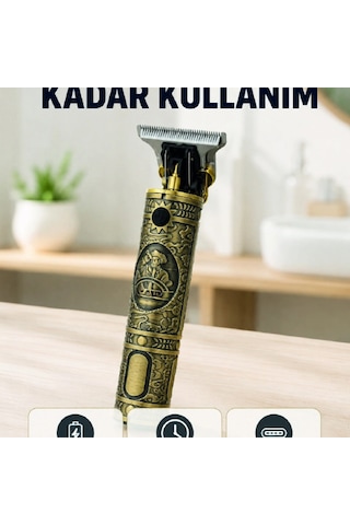 Kablosuz Saç Sakal Kesme Makinesi T Tipi Metal Bıçaklı 3 Kademeli Taraklı