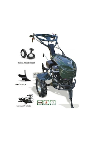 Kaan 260 S 7 HP 2+1 Benzinli Çapa Makinesi + Çapa Alt Grubu + Teker Takımı + Pulluk