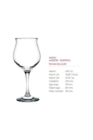 Paşabahçe 440278 Wavy Ayaklı Bardak 6 Lı