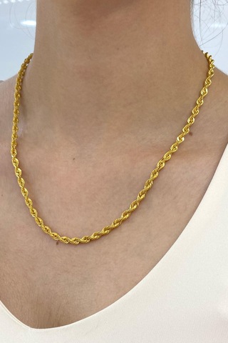 Zümrüt Sarraf 14 Ayar Altın Halat Zincir Kolye 8 G 38653238