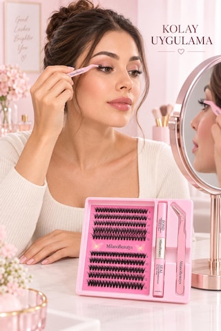 Milano Beautysprofesyonel Parça Kirpik Seti İle Doğal Bakışlar