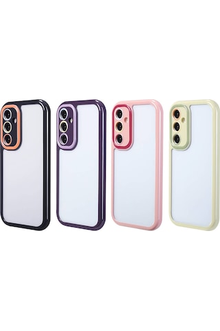 Ardemix Galaxy Uyumlu A54 Kılıf Kamera Korumalı Renkli Kenar Ve Çerçeve Tasarımlı Vitamin K Mürdüm