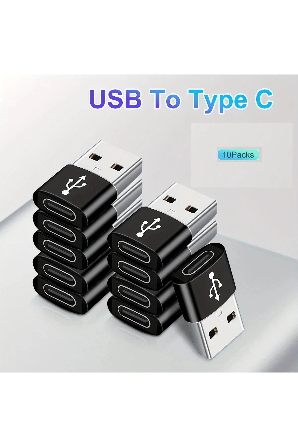 10 Adet Yeni Nesil Başlık Aparatı Apple Uyumlu  Android Üniversal Çevirici Type-c To Usb Dönüştürücü Otg