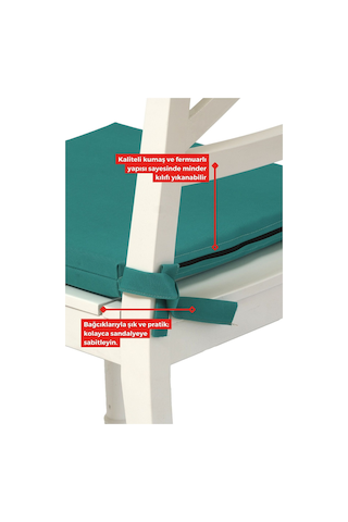 4'lı Sandalye Minderi Su İtici Kumaş 40x40 Cm Sünger Sandalye Minderi Bağcıklı Pembe