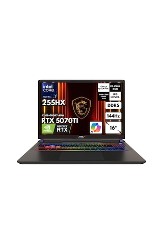 MSI Vector 16 HX AI A2XWHG-091XTRHMF55 Ultra 7-255HX 40 GB 2 TB RTX5070Ti 16" W10P Dizüstü Bilgisayar