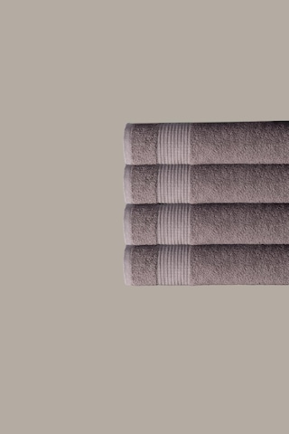 4 Lü Kareli Gri Renk Yumuşak Pamuk El Yüz Havlu Seti 50x90 Cm