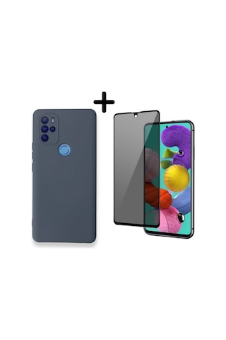 Omix X500 Lansman Içi Kadife Telefon Kılıfı Ve Hayalet Tam Kaplayan Cam Ekran Koruyucu Col179489-gri
