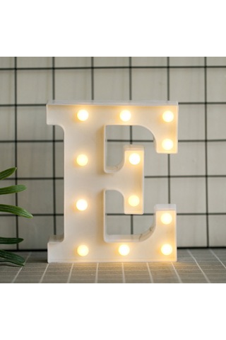 Skycity Led Harf Işığı "e" - Pvc Malzeme, Sıcak Beyaz Işık, Ev Dekorasyonu, Özel Günler, Masaüstü/sınır Takımı - Pil Dahil Değil Diğer
