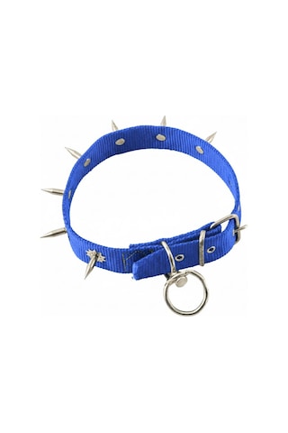 Savex Pet Dokuma Çivili Köpek Boyun Tasması - 4 x 70 Cm - Mavi