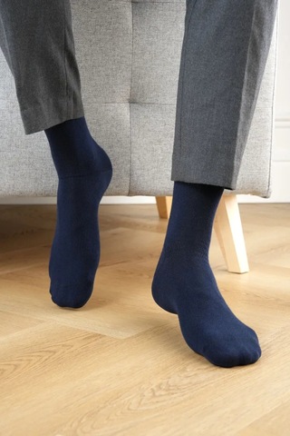 Ozzy Socks 6 Çift Yumuşak Dokulu Erkek Lacivet Bambu Dikişsiz Soket Çorap Seti Lacivert