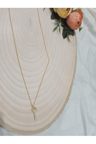 Anahtar Uçlu Kolye Beyaz