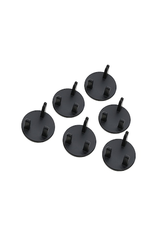 Wezone 6 Adet İngiliz Tipi Beyaz/ Siyah Abs Çocuk Elektrik Soketi Koruyucu Kapağı - Şok Engelleme, Kalıcı Kullanım, Kolay Kurulum