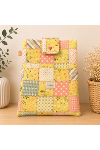 Patch&soul Mimoza Patchwork Kitap Ve Tablet Kılıfı El Yapımı Çiçekli Kılıfı