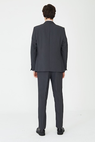 Gri Modern Kesim Slim Fit Premium Takım Elbise Füme
