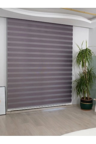 Antrasit Bambu Düz Zebra Stor Güneşlik Perde