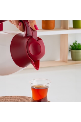 Coocker 2099 Cam Termos - Çay Kahve Keyfi Beyaz 1,3 L