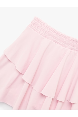 Koton Katlı Mini Volanlı Spor Şort Etek Açık Pembe 5sak40412nk Pembe