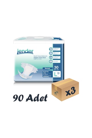Jender Tekstil Yüzeyli Bel Bantlı Yetişkin Hasta Bezi L 30'Lu 3 Paket 90 Adet
