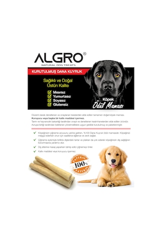 Algro Kurutulmuş Dana Kuyruk Çiğneme Kemiği Köpek Ödülü 120 G