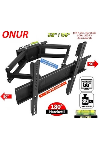 32'' 55'' Çift Kollu Hareketli Lcd Led Tv Duvar Askı Aparatı