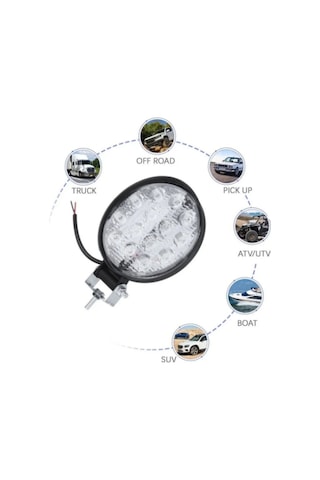 Yuvarlak 9 Led Çalışma Lambası 12v 24v Off Road Sis Farı Projektör Atv Utv Traktör