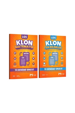Mozaik Yayınları 8. Sınıf Lgs Matematik Ve Fen Bilimleri 26'lı Klon Branş Deneme Seti 2 Kitap
