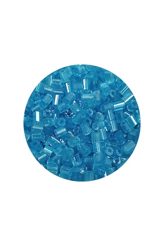 Kesme Cam Boncuk 2mm - 60 Gram - Şeffaf Turguaz - Bnc397