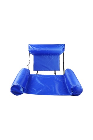 Mufunye Gemi Mavisi Çift Yataklı Çalıştırılabilir Su Yatağı - Yatırganlı Fonksiyonlu Katlanabilir Su Üstü Rahatlatıcı