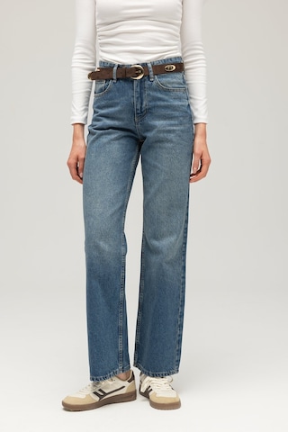 Sââde Kadın Yüksek Bel Mary Vintage Straight Fit Jean Pantolon Mavi
