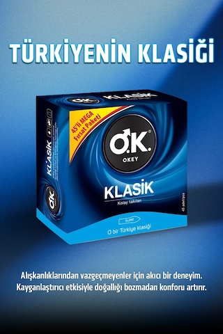 Okey Klasik Prezervatif 45'li